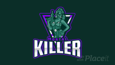 Animated Logo Generator for Female Gamers Featuring a Tough Woman Illustration 