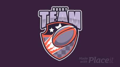 Animated Rugby Logo Maker Featuring a Shield Graphic