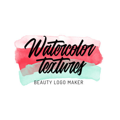 Beauty Logo Template with Watercolor Textures