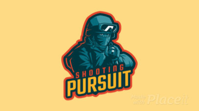 Animated Gaming Logo Maker Featuring a Soldier Aiming His Rifle
