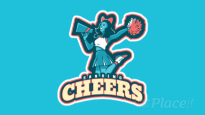 Animated Sports Logo Maker Featuring the Illustration of a Joyful Cheerleader 29ee-2929