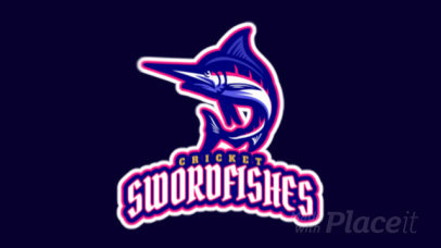 Animated Cricket Logo Template with a Sailfish Icon 1651o-2926