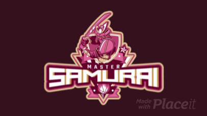 Animated Basketball Logo Maker with a Samurai Character Illustration