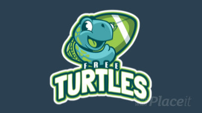 Animated Football Logo Maker with a Friendly Turtle Mascot 245aa-2937