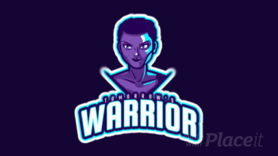 Animated Gaming Logo Creator with a Female Warrior Character 
