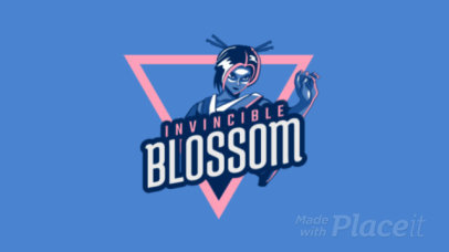 Cool Animated Gaming Logo Maker with a Female Warrior