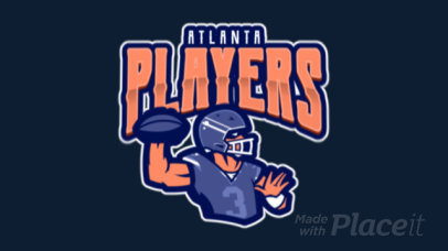 Animated Football Logo Template with an Illustrated Professional Player 1619m-2931