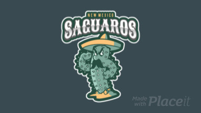 Animated Sports Logo Maker Featuring a Cactus With a Mustache Clipart 484r-2934