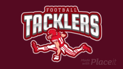 Animated Sports Logo Maker Featuring a Football Player