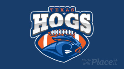 Animated Football Logo Creator with a Hog Illustration 1619o-2931