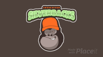 Animated Animal Logo Generator for a Sports Team Featuring a Gorilla Illustration 120qq-2934