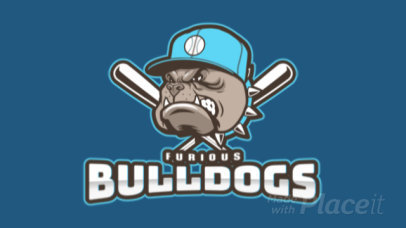 Animated Baseball Logo Maker with a Furious Bulldog Mascot