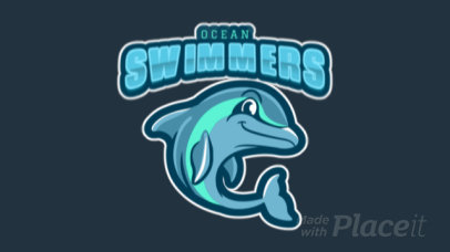 Animated Sports Team Logo Maker Featuring a Happy Dolphin 120qq-2937