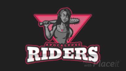 Animated Gaming Logo Maker Featuring a Female Apocalypse Warrior
