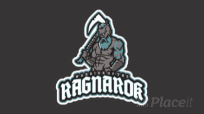 Animated Gaming Logo Maker with an Epic Nordic Warrior Illustration