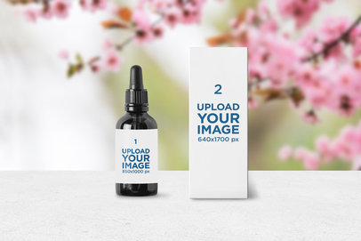 Mockup of a Dropper an Its Box Featuring a Pink-Flower Tree 2726-el1