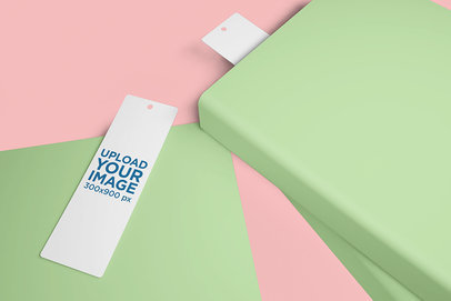 Mockup of a Promotional Bookmark Featuring a Color-Custom Book 2659-el1