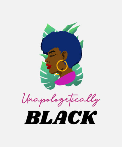 Black History Month T-Shirt Design Creator with an Optimistic Quote and an Illustration 2022i-2264