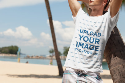 Mockup of a Man Wearing a T-Shirt in a Relaxed Pose