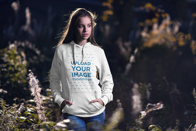 Hoodie Mockup of a Peaceful Woman Posing in Nature 2793-el1