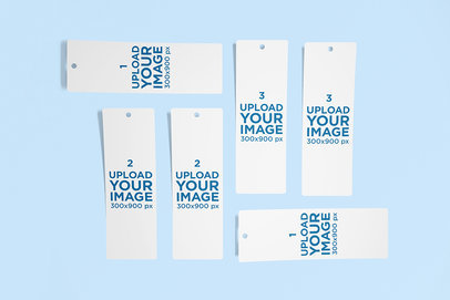 Mockup Featuring Several Bookmarks Lying on a Solid Color Surface 2662-el1