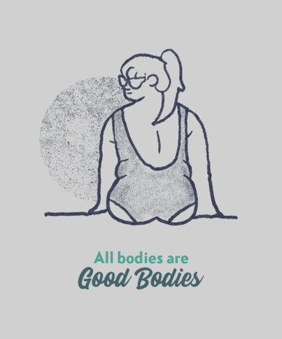 Body Positivity T-Shirt Design Generator Featuring a Female Silhouette