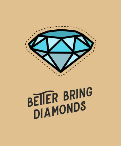 T-Shirt Design Template with a VSCO Style Diamond Sticker 