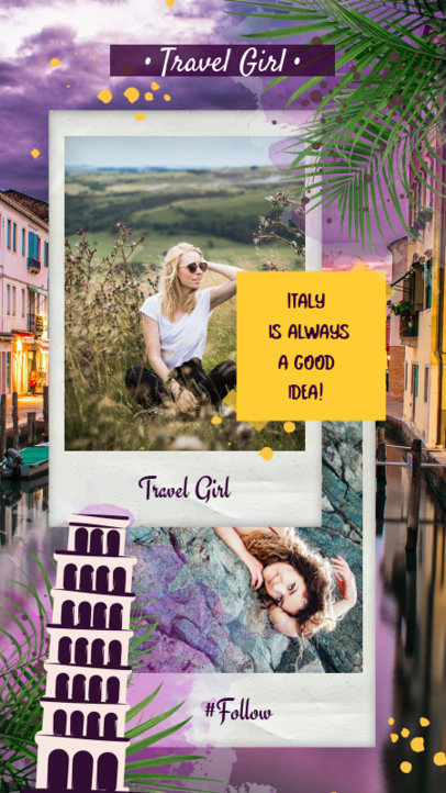 Instagram Story Template Featuring a Collage with an Italian Theme
