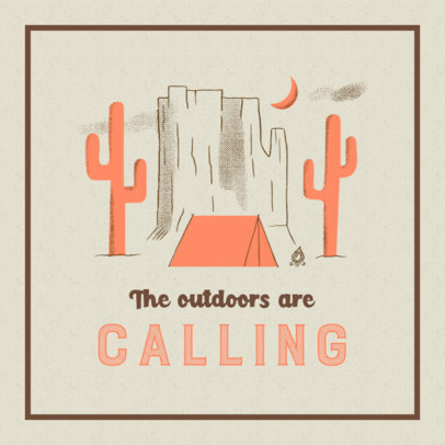 Camping Facebook Post Template Featuring a Desert Scenario