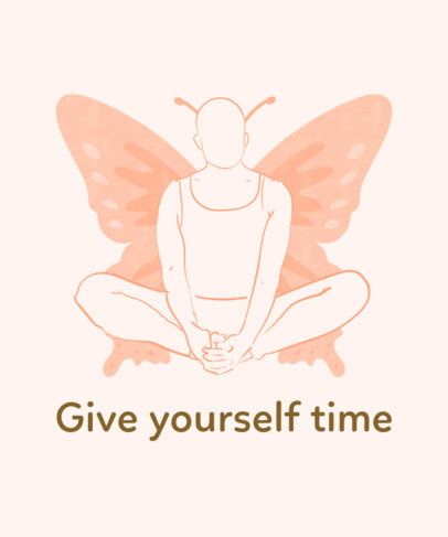 Yoga T-Shirt Design Maker Featuring a Woman in Butterfly Pose 2228b