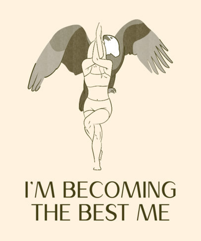 Yoga T-Shirt Design Maker Featuring a Female Yogi by an Eagle Graphic