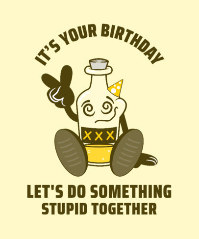 Party T-Shirt Design Maker Featuring a Cartoonish Liquor Bottle Character 2225D