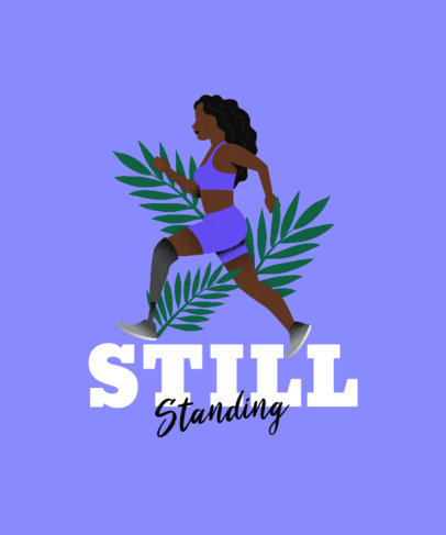 Body Positivity T-Shirt Design Maker Featuring a Female Athlete with a Prosthetic Leg