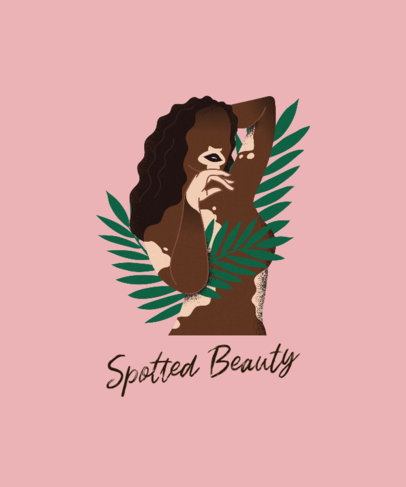 Body Positivity T-Shirt Design Generator Featuring a Woman with Vitiligo