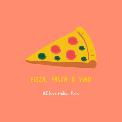 Illustrated Instagram Post Template Featuring Italian Food