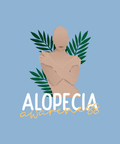 Body Positivity T-Shirt Design Maker Featuring a Woman with Alopecia