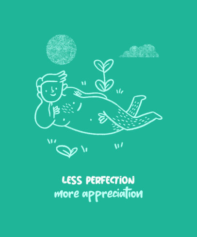 Body Positivity T-Shirt Design Template Featuring an Androgynous Person Graphic