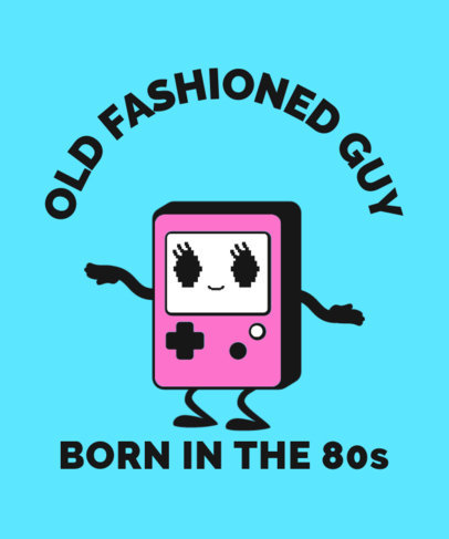 Retro T-Shirt Design Maker Featuring an Old Gameboy Inspired Character