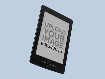 Angled Kindle Over a Null Background Mockup