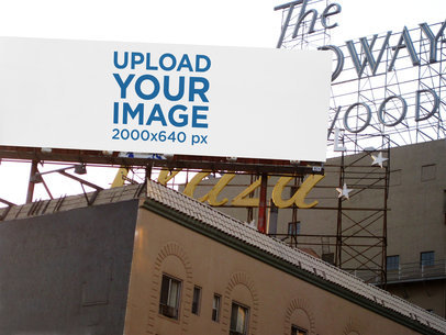 Mockup Featuring a Billboard Placed on a Roof