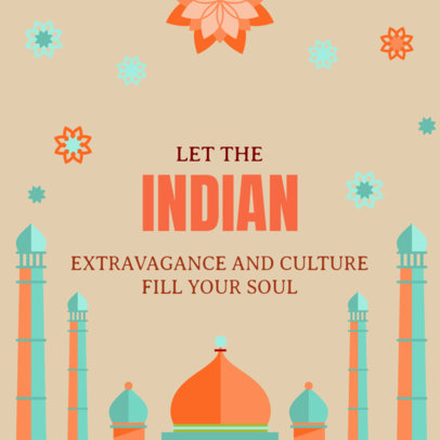 Instagram Post Template Inviting to Visit India