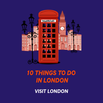 Instagram Post Creator with an Illustration of London