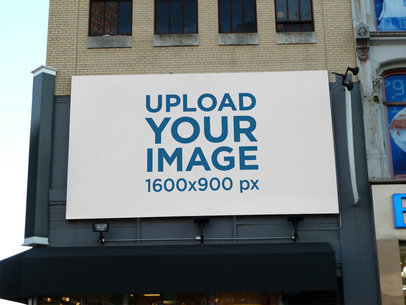 Mockup of a Billboard Placed over a Store 