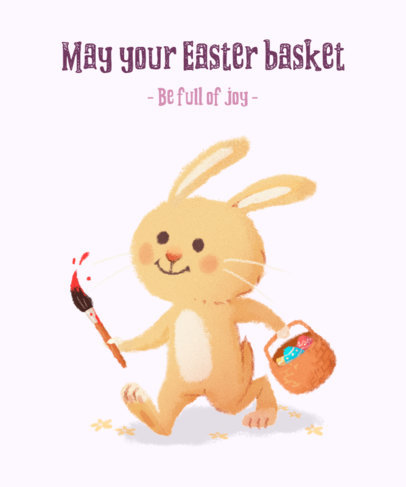 Easter T-Shirt Design Template Featuring a Bunny Illustration