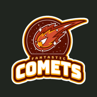 Cricket Team Logo Template Featuring a Shooting Comet Graphic