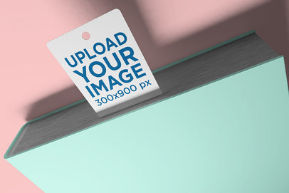 Mockup Featuring a Bookmark Placed inside a Closed Book 