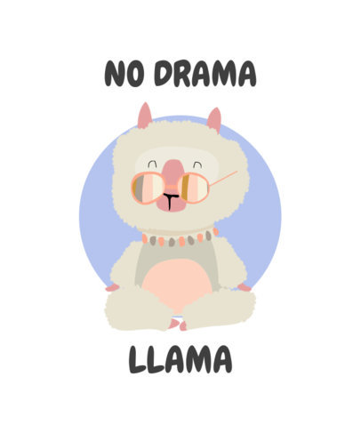 T-Shirt Design Generator Featuring a Drama-Free Llama Illustration