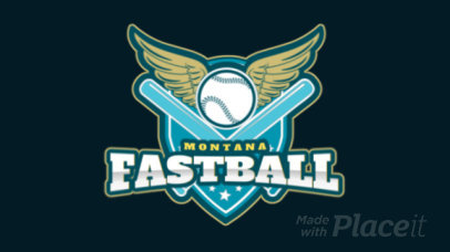 Sports Logo Featuring an Animated Winged Baseball Ball 172ww-2936