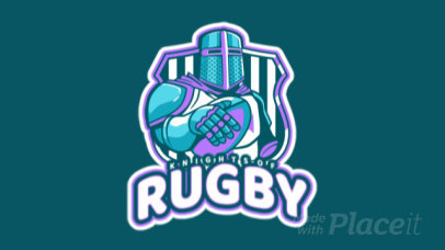 Animated Sports Logo Template Featuring a Rugby Knight Graphic
