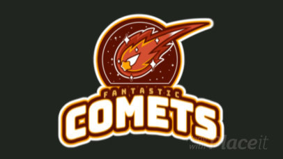Cricket Team Logo Template Featuring an Animated Shooting Comet Graphic